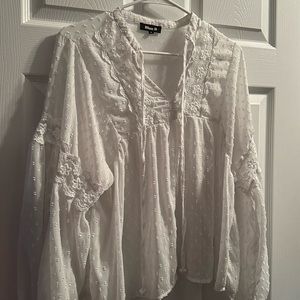White Lacy Top
